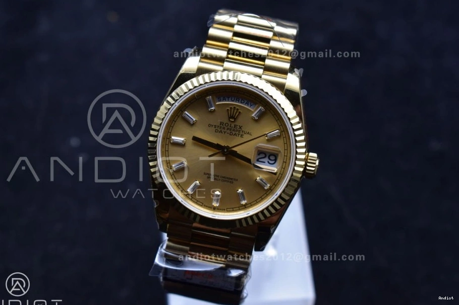 President Best vr3255 V5 on Stick Diamond 904L Gold 36 QF (Gain Dial Steel Weight) Bracelet with Edition DayDate YG 0211